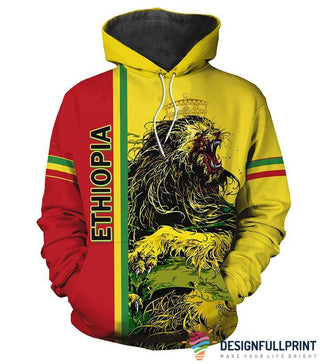 Black Pride Ethiopia Ethiopian Lion Crown Africa Black Pride Unisex Hoodie HG Black And Proud 365