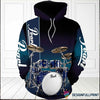 Drummer Hoodie Blue Drum Set Unisex Hoodie CM