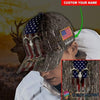 Skull Gift Personalized  Deer Skull With American Flag Cap HG