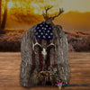 Skull Gift Personalized  Deer Skull With American Flag Cap HG
