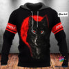 Gift For Wolf Lover The Red Eyes Wolf Under Full Moon Personalized Unisex 3D Hoodie NH