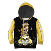 Skull Gift Fight Like A Warrior™ Gold Child Cancer Sugar Skull Girl Awareness Hoodie