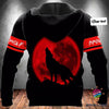 Gift For Wolf Lover The Red Eyes Wolf Under Full Moon Personalized Unisex 3D Hoodie NH