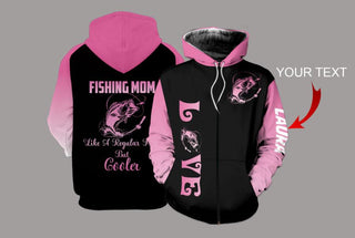 Fishing Gifts For Mom Fishing Mom Personalized US Unisex Size Zipup Hoodie Mother Day Gift