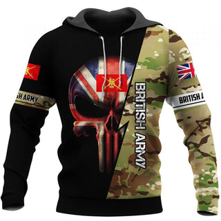 Skull Gift Gift For Army Personalized British Army Multicam Skull  Unisex Size Hoodie
