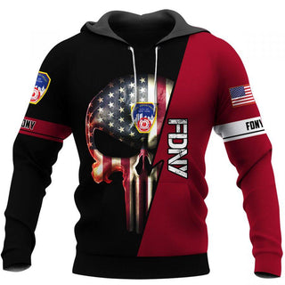 Skull Gift Gift For Army FDNY Fire Department Newyork Skull US Unisex Size Hoodie