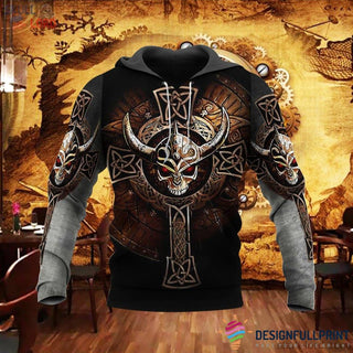 Skull Gift Gift For Viking Lover Skull Viking Unisex Hoodie LN