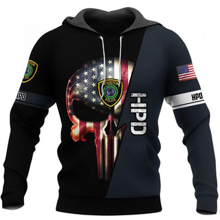 Skull Gift Gift For Army Houston Law Enforcement Skull Unisex US Size Hoodie