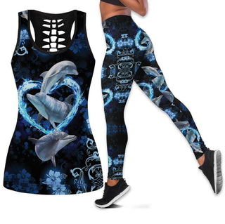 Dolphin Lover Tank Top And Leggings Set