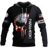 Skull Gift Gift For Army EMT Paramedic Skull Navy US Unisex Size Hoodie