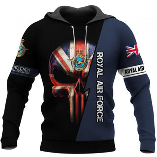Skull Gift Gift For Army British Royal Air Force Skull US Unisex Size Hoodie