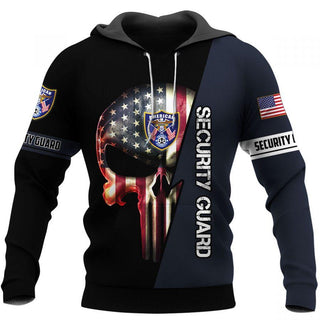 Skull Gift Gift For Army Security Guard Skull US Unisex Size Hoodie