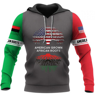American Grown African Roots Black Pride Hoodie US Unisex Size Hoodies