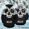 Skull Gift Say Hello With Skull Unisex Hoodie LN