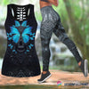 Skull Gift Gift For Butterfly Lover Skull Blue Butterfly Tank Top Legging Set LN