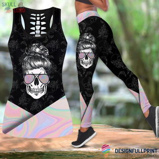 Skull Gift Unicorn Life Skull Girl Sunglasses Tank Top Legging Set LN