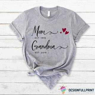 Gift For Grandma Gift For Mom Mom Est Grandma Est Mom And Grandma LH