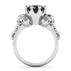 Trendy Punk Skull Charms Black Zircon Ring