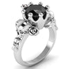 Skull Ring Charms Black Zircon Ring