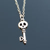 Zinc Alloy Steampunk Skull Key Necklace