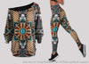 Gift For Native American Native American Off Shoulder Long Sleeves Top and Leggings Set LN
