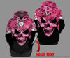 Skull Gift Gift For Army Personalized Pink Skull All Forces Unisex Size Hoodie LN