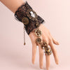 Black Lace Skull and Gears Steampunk Bracelet