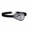 Black Velvet Skull Choker Necklace