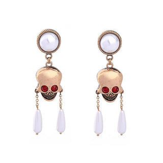 Skull Pearl Earrings - designfullprint