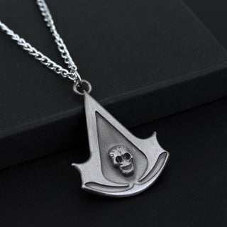 Skull Logo Design Pendant Rope Necklace