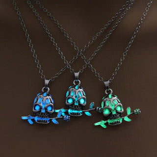 Hollow Skull Glowing Stone Necklaces