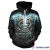 Skull Gift Teal Double Skull Screaming Art Unisex Hoodie CH
