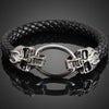 Punk Skull Leather Braid Bracelet