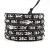 Crystal Bead Skull Bracelet