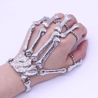 Gothic Punk Finger Skeleton Bracelet for Women