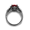 Crystal Angel Wings Skull Rings
