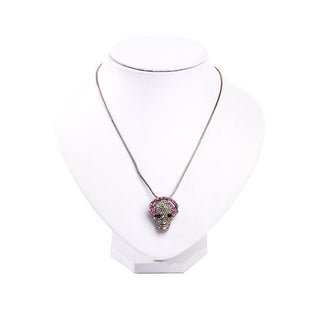 Kpop Skull Pendant Necklace Crystal Skeleton - designfullprint