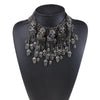 Luxurious Gun Metal Chunky Chain Skull Necklaces
