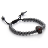 Black Hematite Stone Bead Skull Bracelet