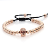 Black Hematite Stone Bead Skull Bracelet