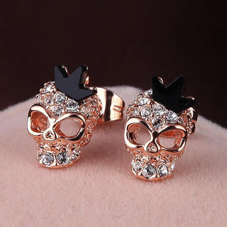 Cool Rock Skull Stud Earrings