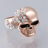 Crystal Stainless Steel Rhinestones Skull Ring