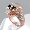 Crystal Stainless Steel Rhinestones Skull Ring