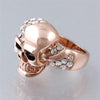 Crystal Stainless Steel Rhinestones Skull Ring