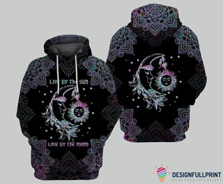 Gift For Hippie Personalized Hologram Live By The Sun Love By The Moon Unisex Hoodie HG