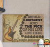 An Old Guitarist And The Pick His Life Live Here Doormat HG Guitar Doormat Custom Old Guitarist Door mat