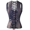 Plus Size Gothic Spiral Steel Bones Overbust Corset Ves - designfullprint
