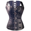 Plus Size Gothic Spiral Steel Bones Overbust Corset Ves - designfullprint