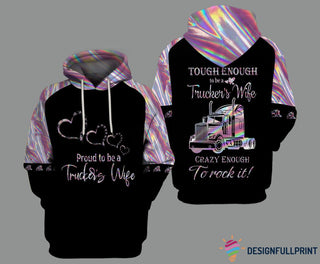Gift For Trucker Proud To Be A Truckers Wife Personalized Unisex Hoodie HG
