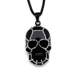 Classic Black Skull Pendant Necklace
